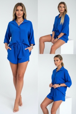 Oversize'owy komplet GIUSEPPE | wiosenno / letni | chaber | rozmiar uniwersalny