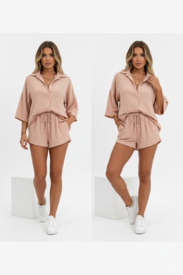 Oversize'owy komplet GIUSEPPE | wiosenno / letni | pudrowy róż | rozmiar uniwersalny