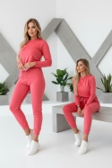 Welurowy komplet dresowy NATANIEL | malina | kieszonka I one size