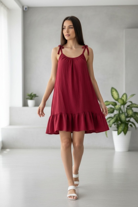 Sukienka oversize CANDY | bordo | one size