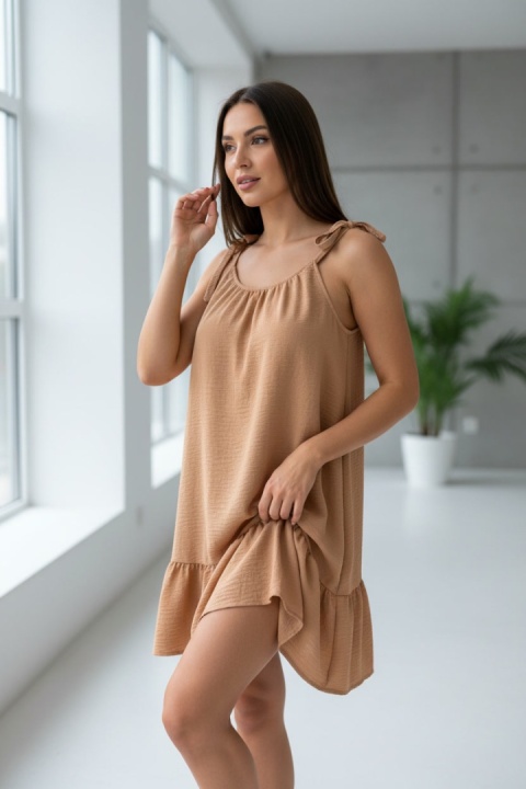 Sukienka oversize CANDY | camel | one size