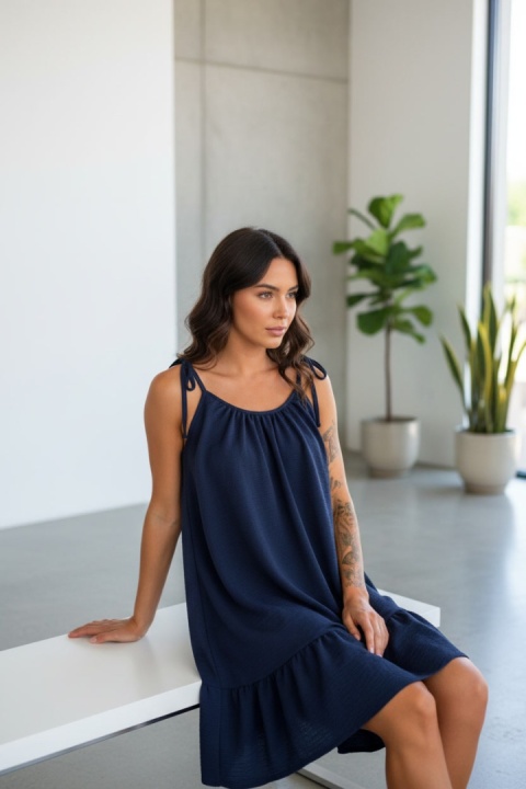 Sukienka oversize CANDY | granatowy | one size