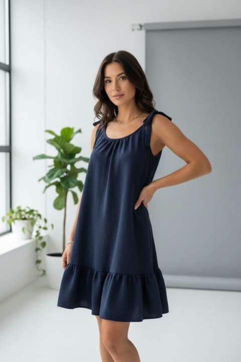 Sukienka oversize CANDY | granatowy | one size