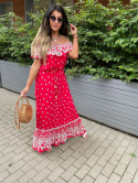 Letnia sukienka SLAVIC | czerwień | one size