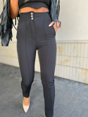 Spodnie ELLEGANT | czerń | proste nogawki | one size