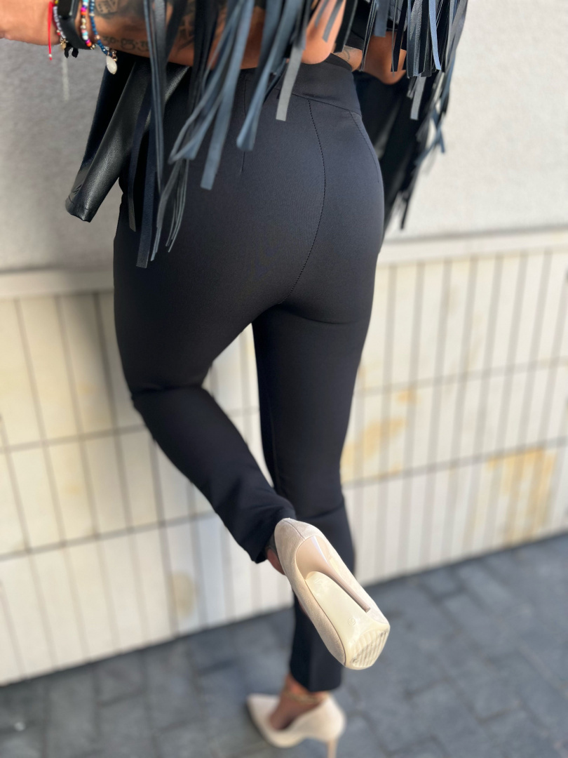 Spodnie ELLEGANT | czerń | proste nogawki | one size