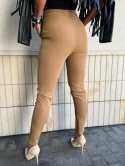 Spodnie ELLEGANT | karmel | proste nogawki | one size