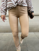 Woskowane spodnie BE WILD | beż | złote guziki | S/M M/L L/XL