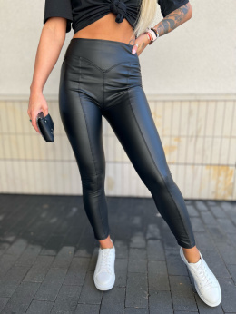 Elastyczne modelujące woskowane legginsy SANDRA | czerń | S/M M/L L/XL
