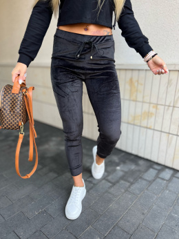 Welurowe spodnie dresowe MICA | czerń | one size