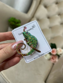 Damska broszka GLAMOROUS | zielony kameleon | cyrkonie | zapięcie typu agrafka | intetnsywne kolory
