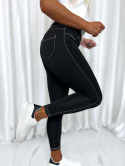 Elastyczne legginsy MARY LOU | czerń | kieszenie | wysoki stan | S/M M/L L/XL XL/XXL