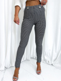 Elastyczne spodnie GAMBIT | pepitka | ozdobne suwaki | M L XL XXL
