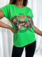 Bawełniana koszulka HUGGIES | zieleń | perełki | rozmiar uniwersalny | t-shirt