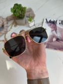 Okulary przeciwsłoneczne pilotki | JERRY | black&gold I UV 400