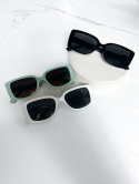 Okulary przeciwsłoneczne prostokątne | CARMELA | CZERŃ I UV 400