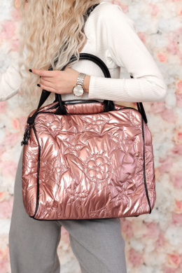 Ortalionowa shopperka SANDID | torebka do ręki | torebka na ramię | róż