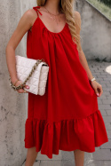 Sukienka w stylu oversize CATALINA I falbana I czerwień I one size