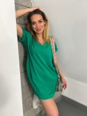 Bawełniana sukienka BELEK | zieleń | kieszenie | rozmiar uniwersalny