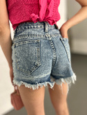 Krótkie jeansowe spodenki EMILY | niebieski | wysoki stan | XS S M L