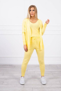 Komplet dzianinowy STANLEY | żółty | spodnie, kardigan, top