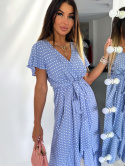 Asymetryczna sukienka w grochy DOTTIE I błękit I bawełna I M/L XL/XXL