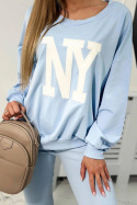 Bawełniany komplet dresowy NEW YORK | błękit | one size