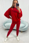 Bawełniany komplet 3-częściowy OLIMPIQUE | czerwień | bluza \ top\ legginsy | one size