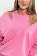 Bawełniany komplet 3-częściowy OLIMPIQUE | róż | bluza \ top\ legginsy | one size