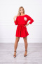 Sukienka z bawełny KIKA | czerwień | cekinowa kieszonka