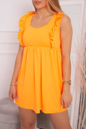 Sukienka z bawełny NADINE | pomarańczowy neon | one size