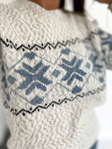 Sweter alpakowy BERGEN z wełną beż | sweterek w typie norweskim