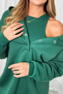 Bawełniany komplet 3-częściowy AZURRO | ciemna zieleń | bluza \ top\ legginsy | one size