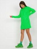 Dzianinowa zaplatana sukienka MOULIN zielony neon