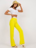 Materiałowe elastyczne spodnie HARVEY żółty neon