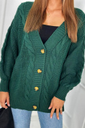 Sweter zapinany na guziki SIEMPRE ciemny zielony