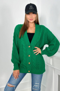 Sweter zapinany na guziki SIEMPRE zielony
