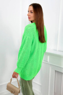 Sweter zapinany na guziki SIEMPRE zielony neon