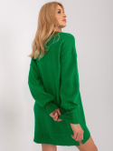 Dzianinowy sweter ROBIN oversize gładki zieleń