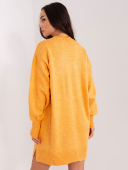 Dzianinowy sweter ROBIN oversize gładki pomarańczowy