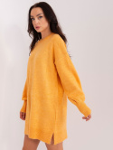 Dzianinowy sweter ROBIN oversize gładki pomarańczowy