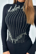 Wiskozowa bluzka CASSANDRA z bogatym zdobieniem one size