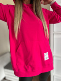 Bawełniana bluza CABO SOFT | fuksja | one size | polski produkt