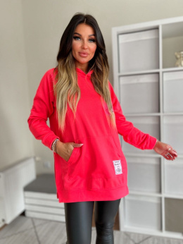 Bawełniana bluza CABO SOFT | różowy neon | one size | polski produkt