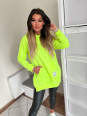 Bawełniana bluza CABO SOFT | żółto-zielony neon | one size | polski produkt
