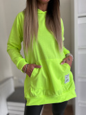 Bawełniana bluza CABO SOFT | żółto-zielony neon | one size | polski produkt