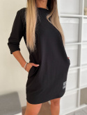 Bawełniana sukienka RITA | czerń | kieszenie | rozmiar uniwersalny