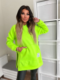 Gruba ocieplana bluza CABO | żółto-zielony neon | one size | polski produkt