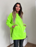 Gruba ocieplana bluza CABO | żółto-zielony neon | one size | polski produkt