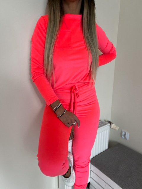 Welurowy komplet dresowy NATANIEL I lollipop I kieszonka I one size